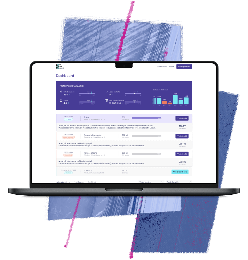 Locum pharmacy staffing platform UX